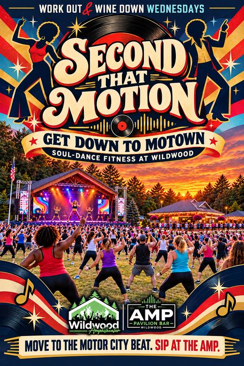 Second That Motion poster, Motown soul dance fitness at Wildwood