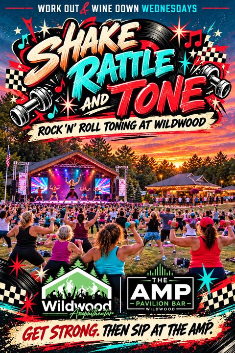 Shake, Rattle and Tone poster, Rock 'n' roll toning at Wildwood